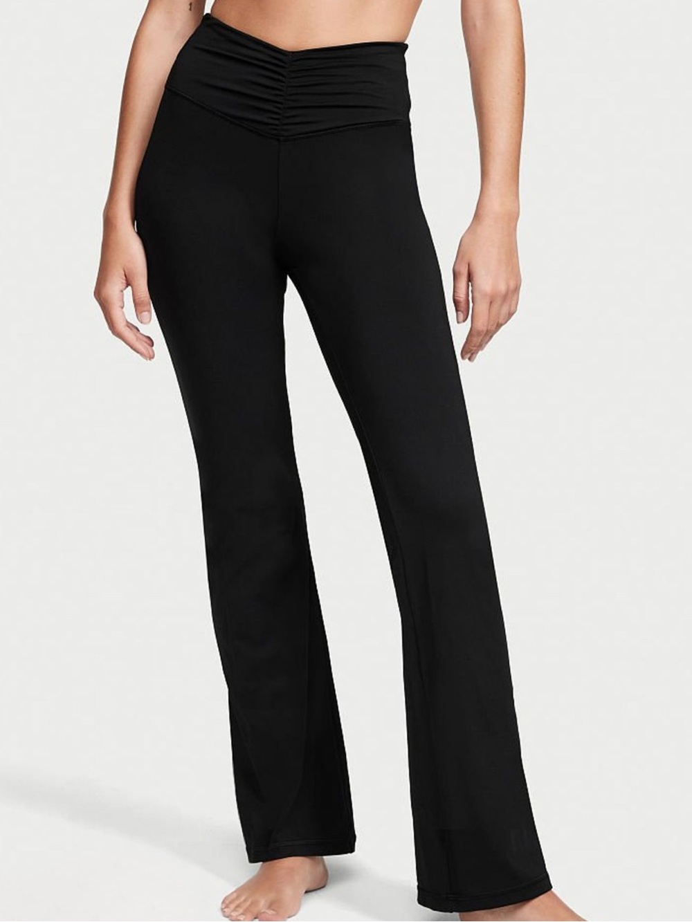 Victoria’s Secret Black Ruched-Waist Flared leggings